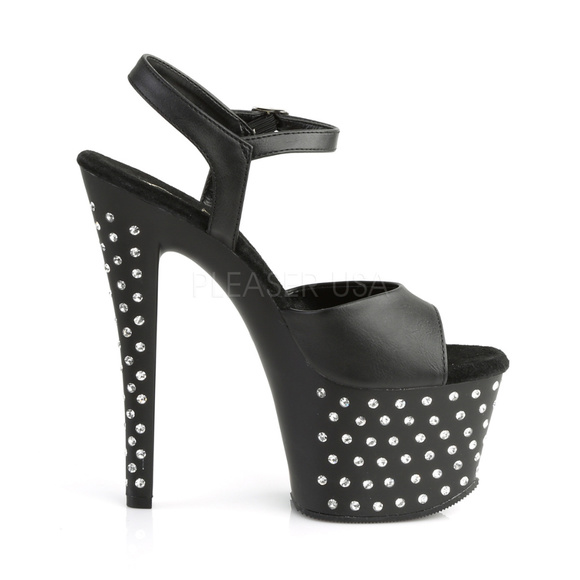Studded Rhinestone Platform High Heel Shoes - Picture 4 of 4